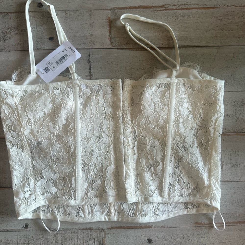 Altar'd State Lace Corset Top Cream NWT - Picture 2 of 2